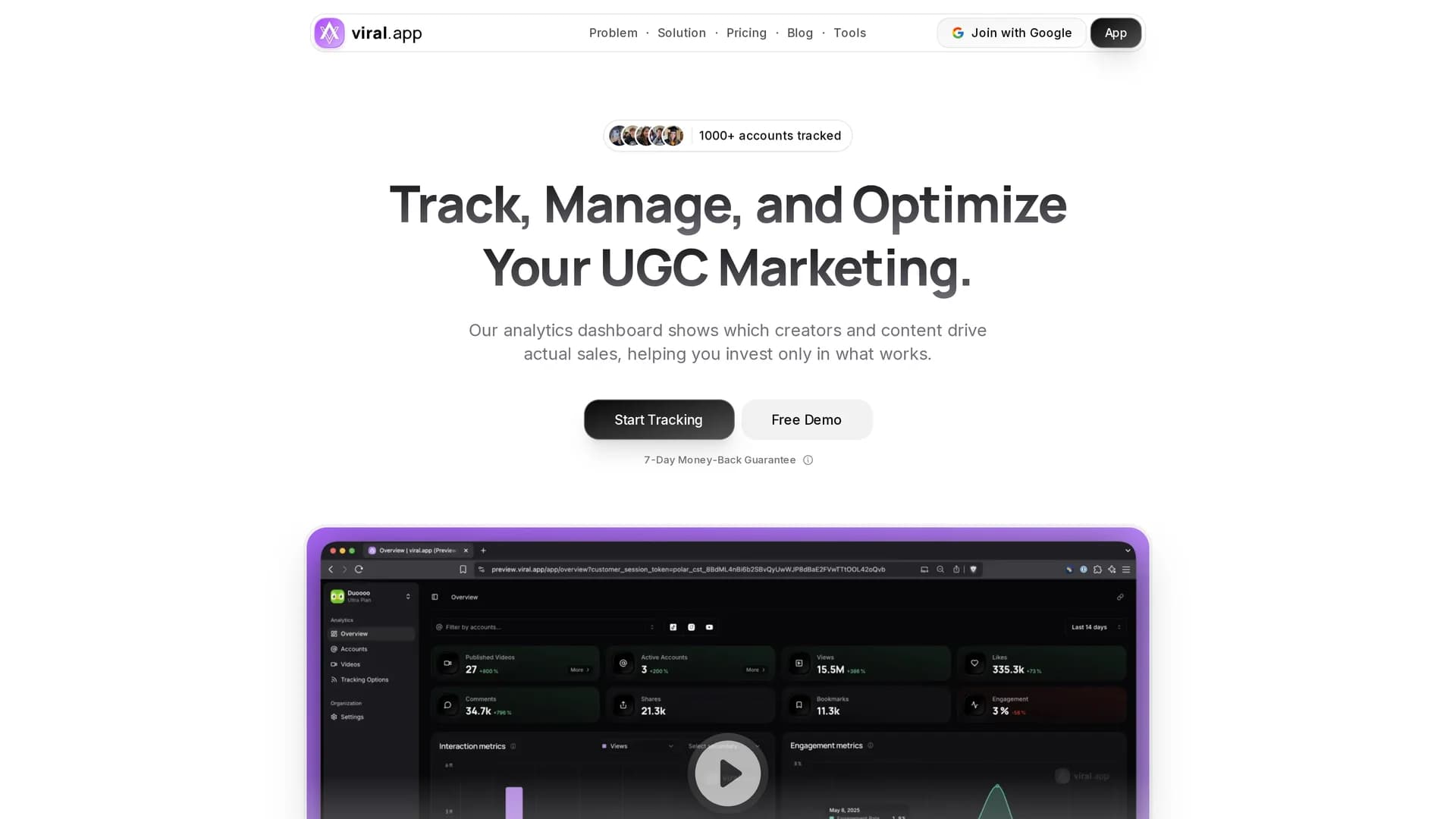 viral-app homepage