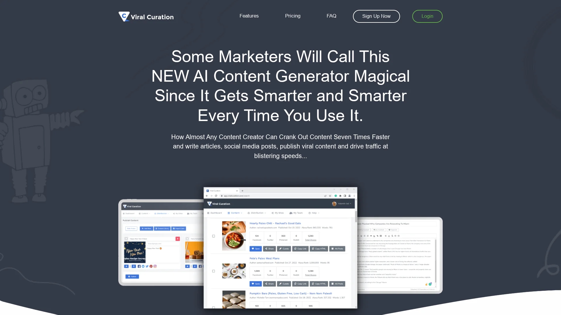 viral-curation homepage