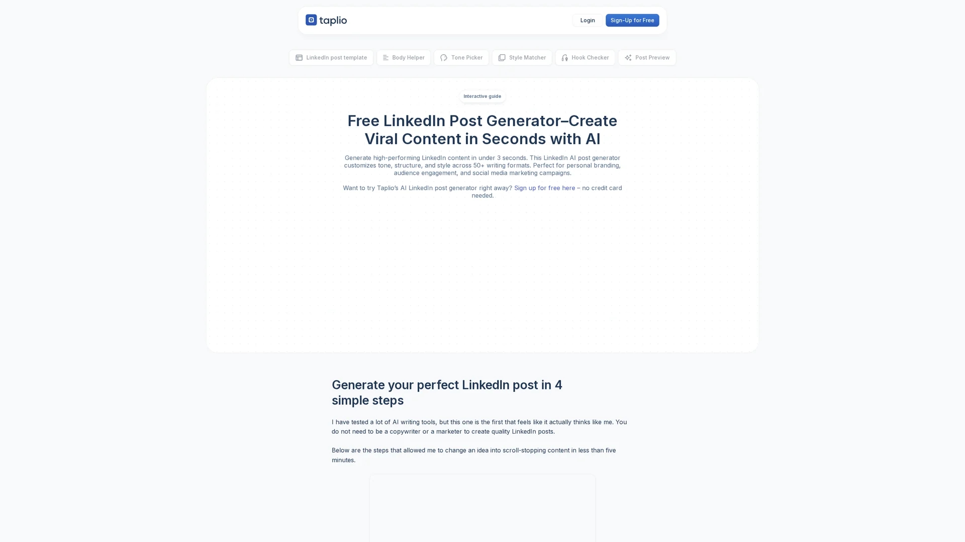 viral-post-generator homepage