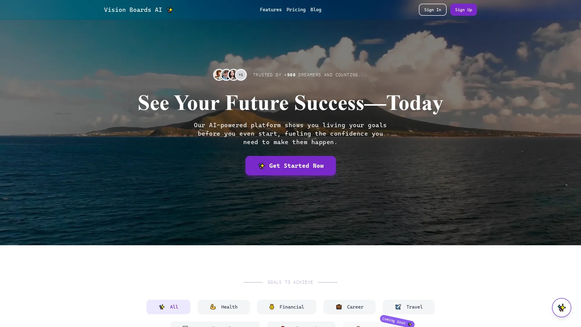 vision-boards-ai homepage