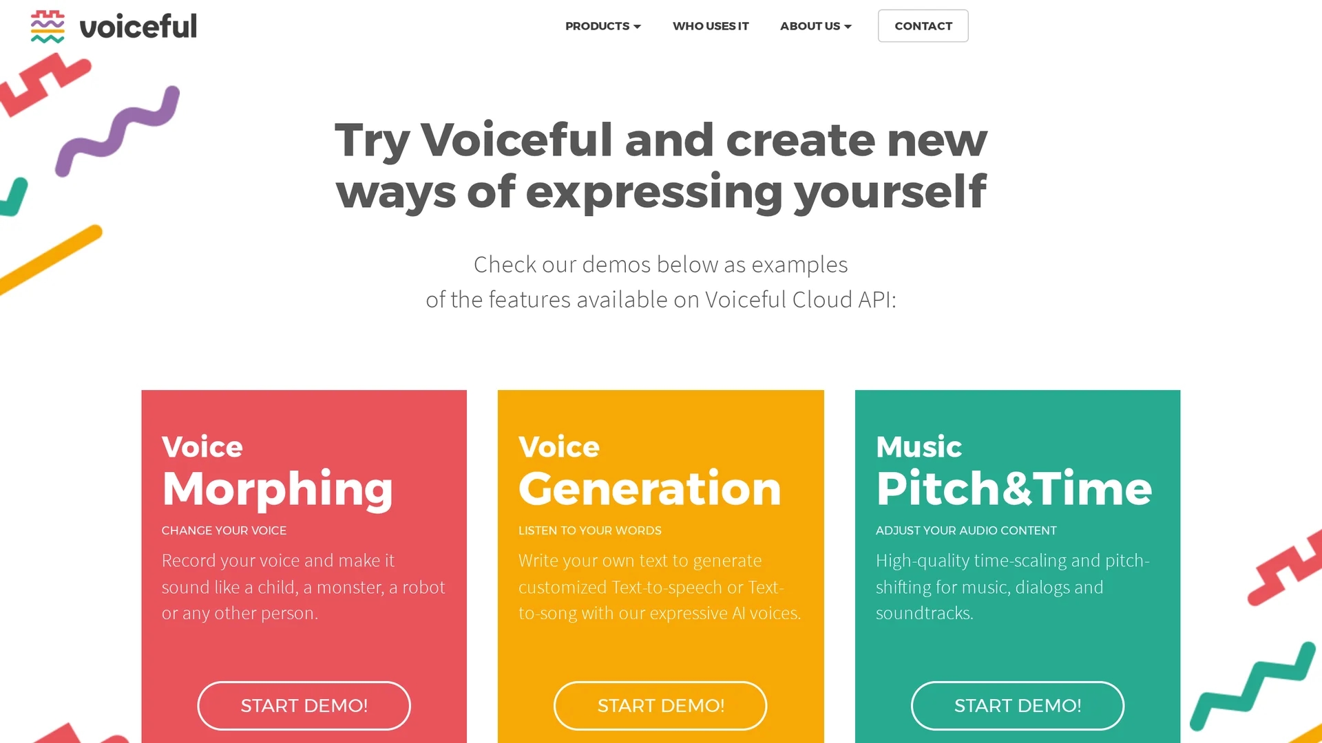 voiceful-io homepage