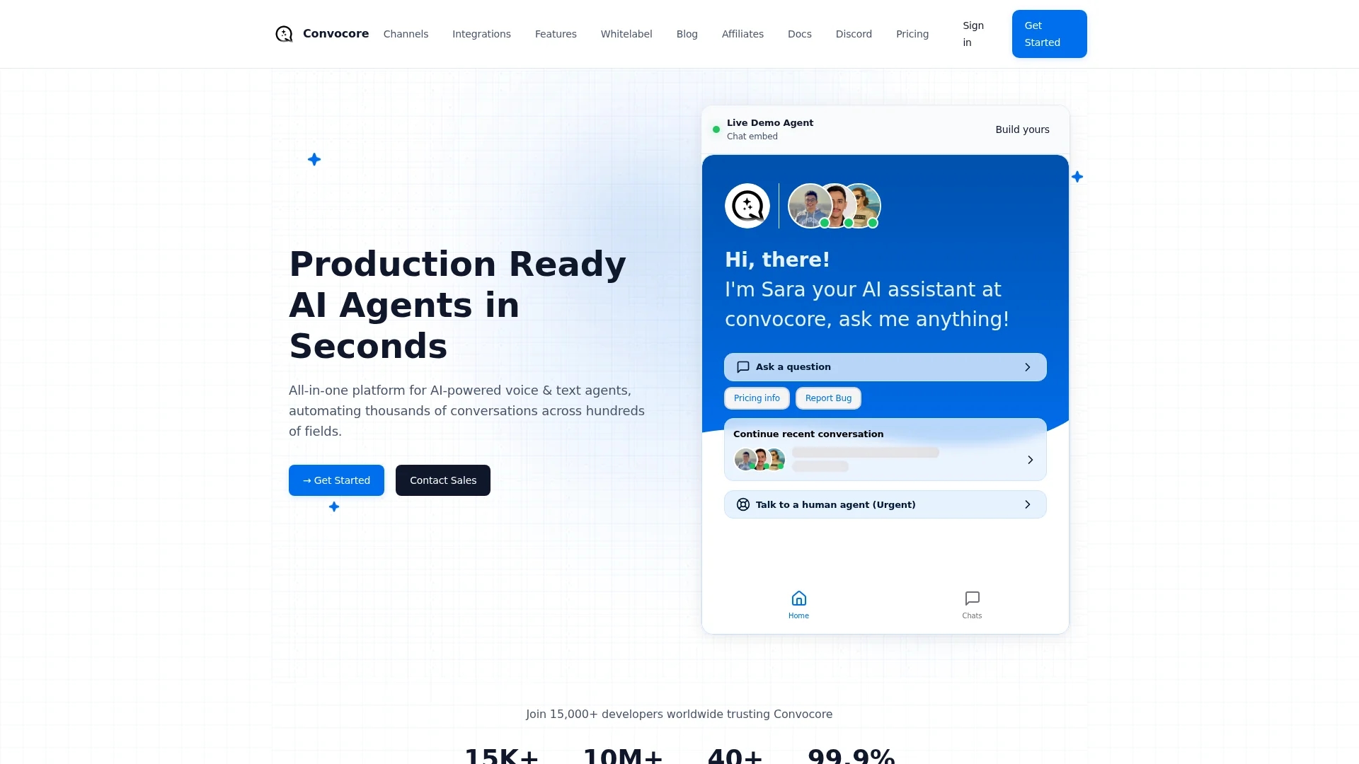 voiceglow homepage