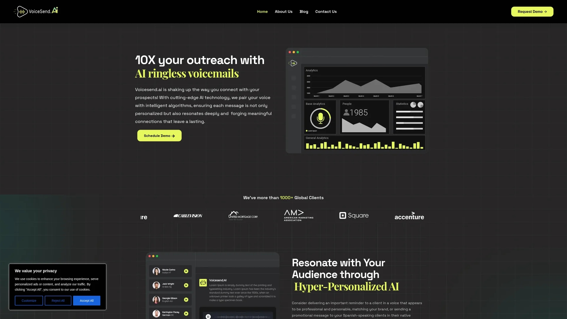 voicesend homepage