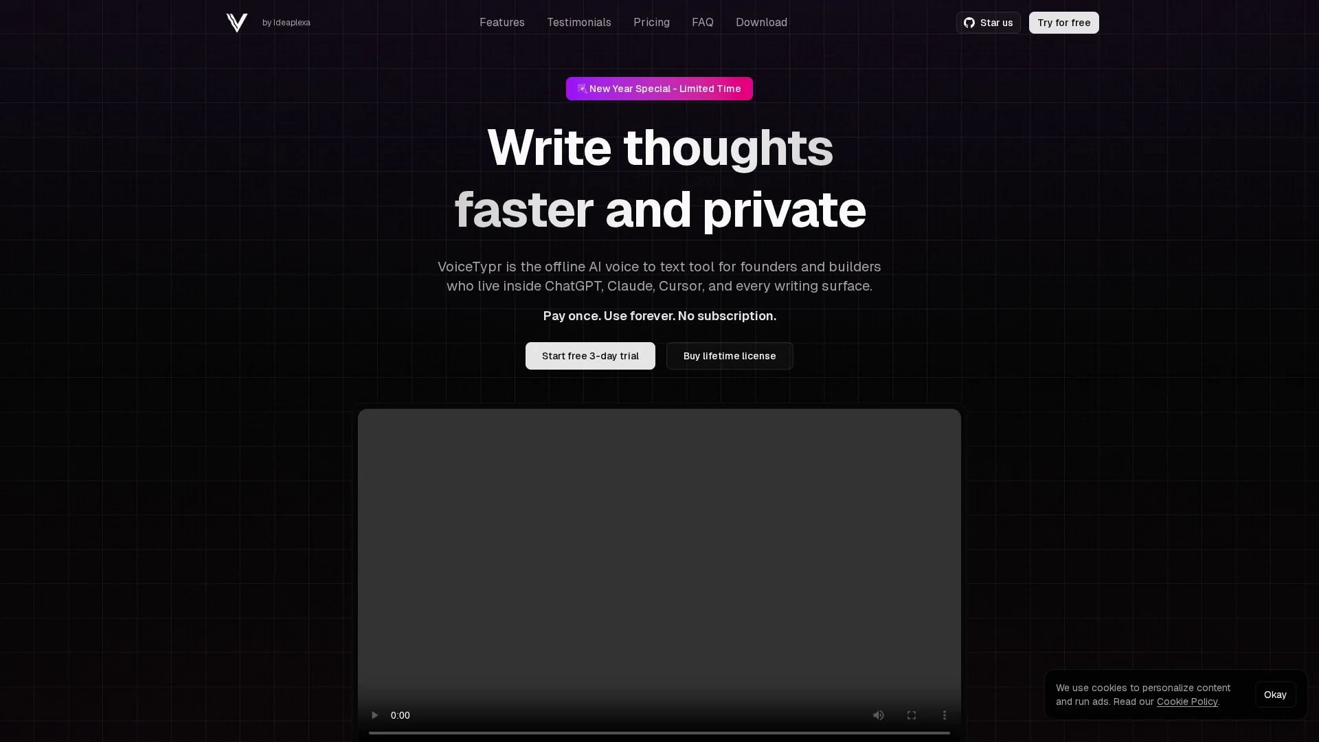 voicetypr homepage