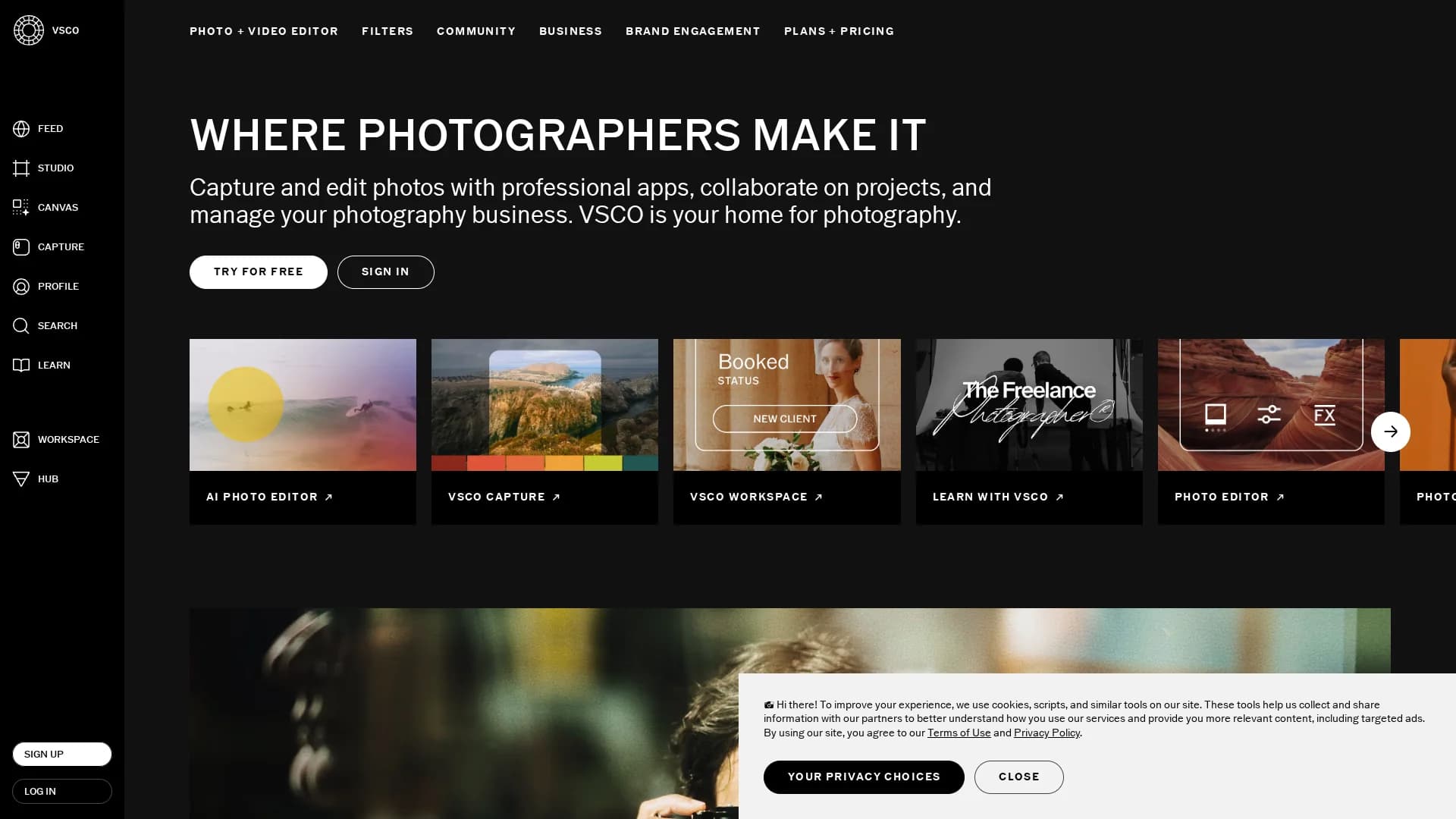 vsco homepage