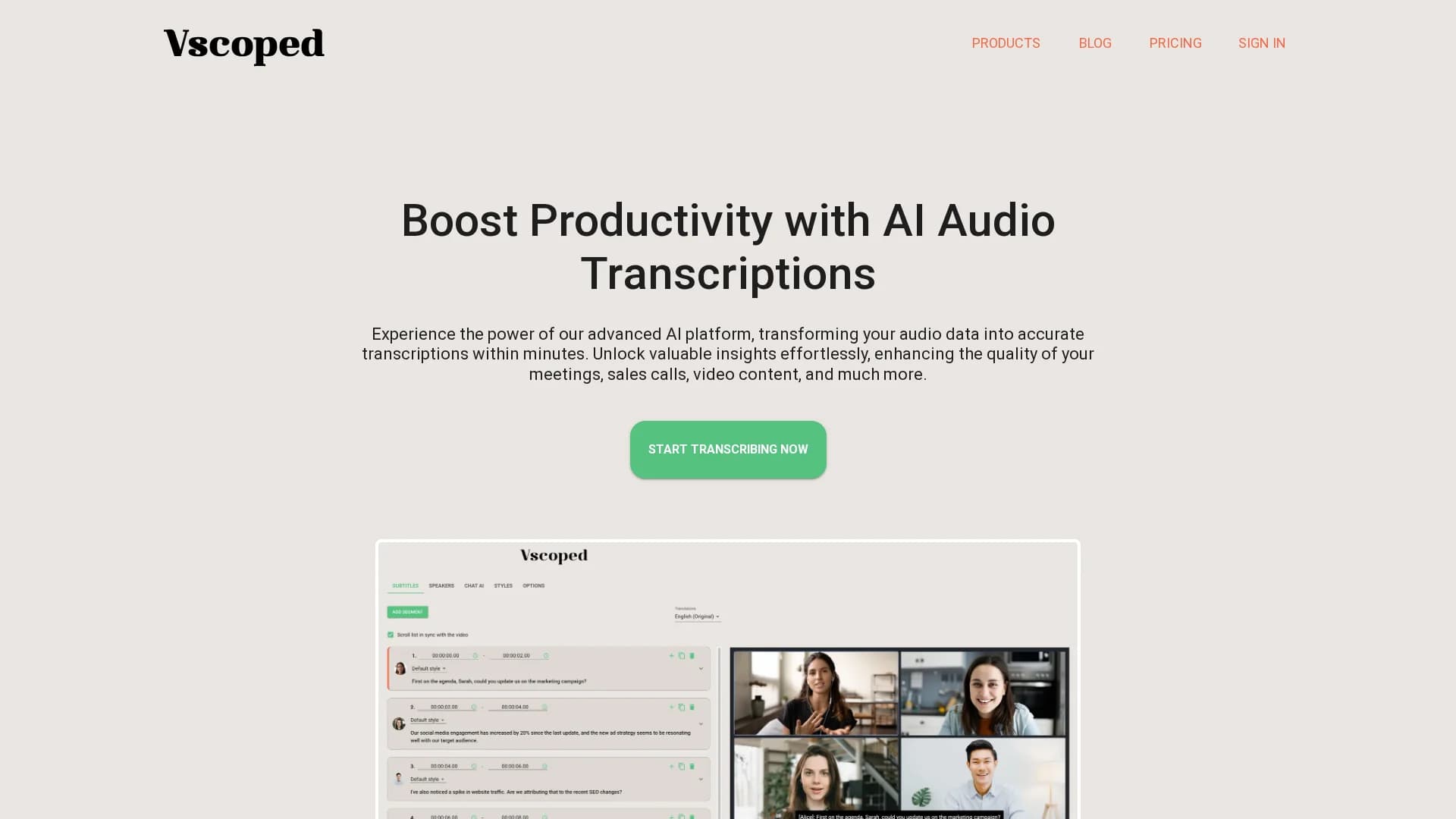 vscoped homepage