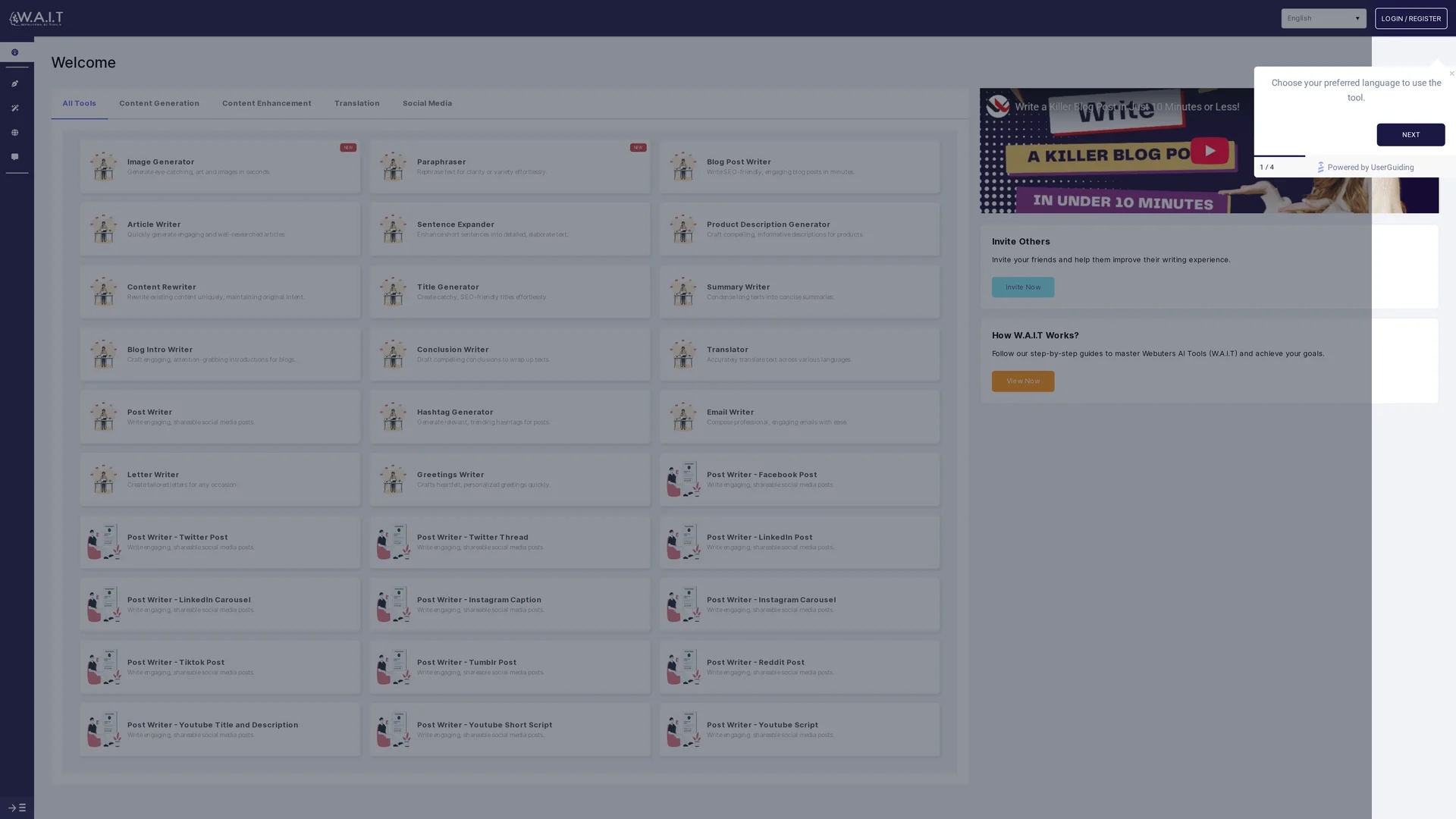 w-a-i-t-webuters-ai-tools homepage
