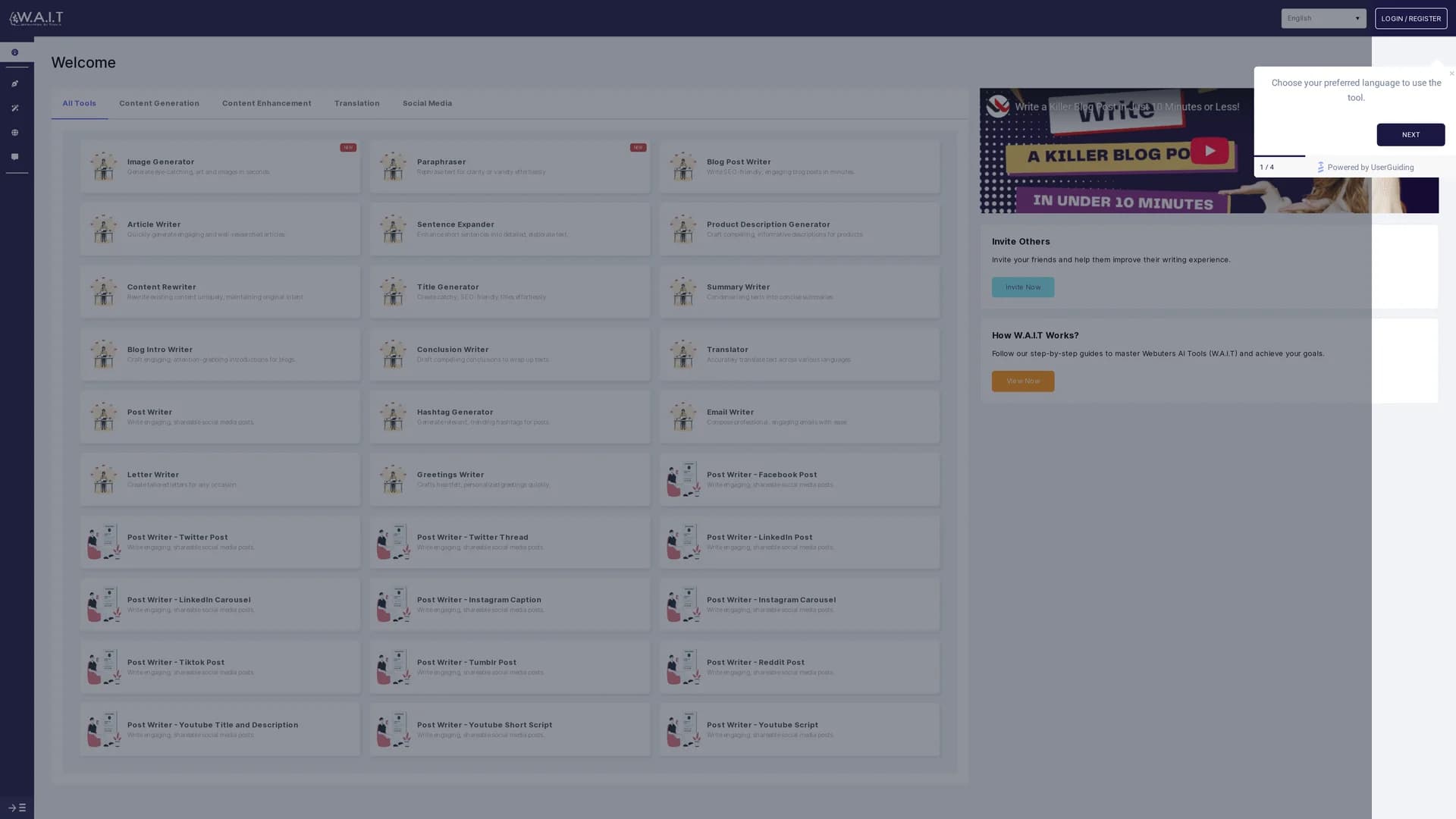 w-a-i-t-webuters-ai-tools homepage