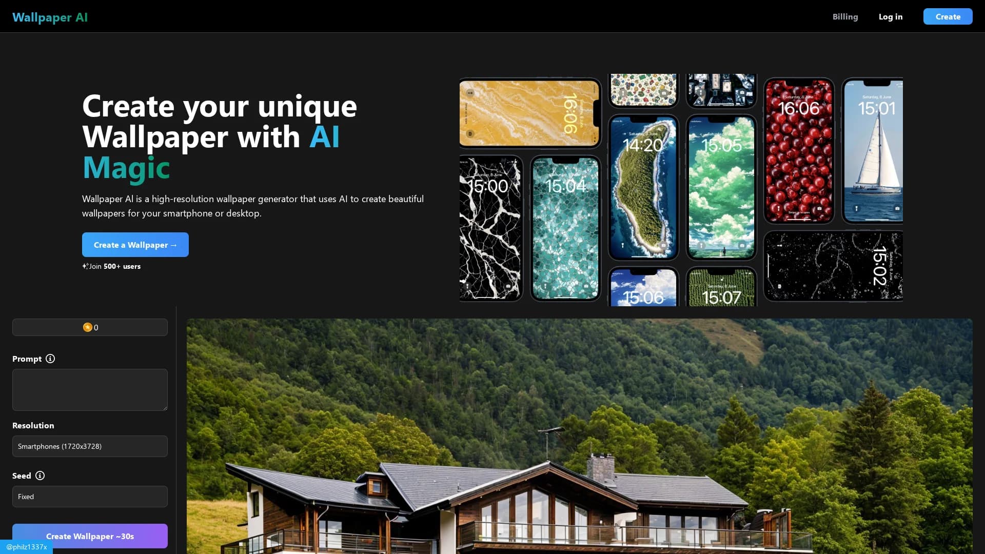 wallpaperai homepage