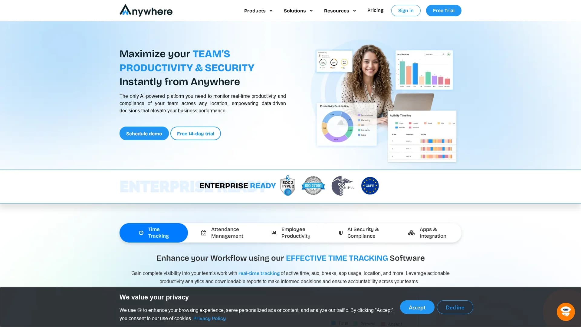 wanywhere-employee-monitoring-software homepage