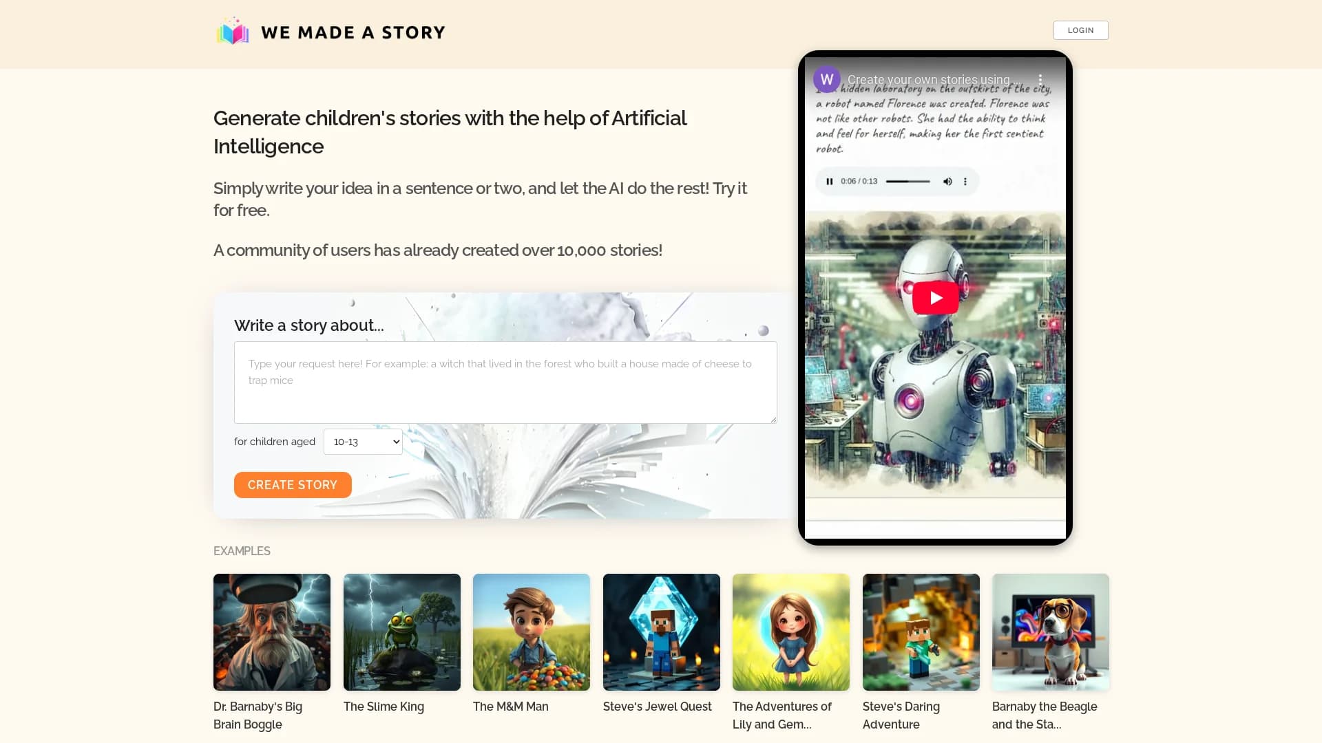 we-made-a-story homepage