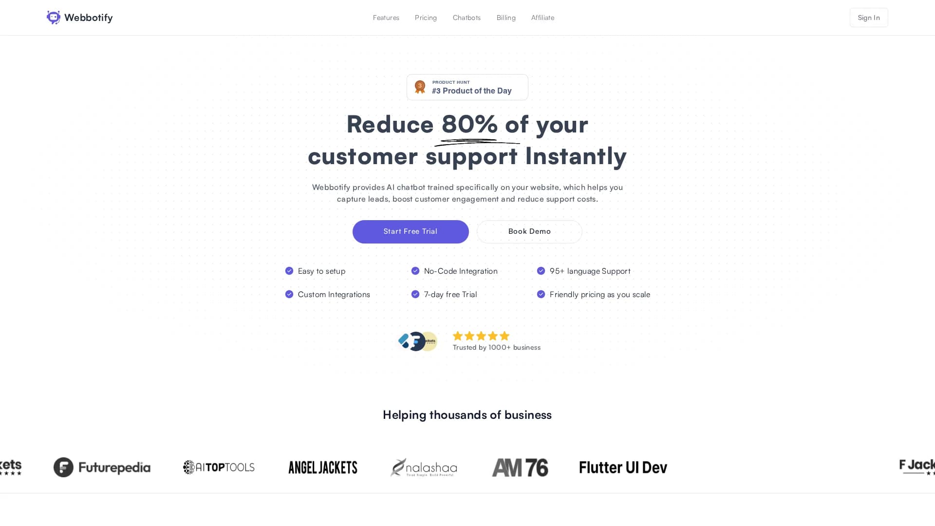 webbotify homepage