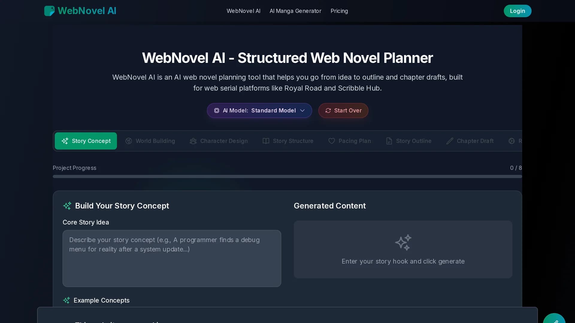webnovel-ai homepage