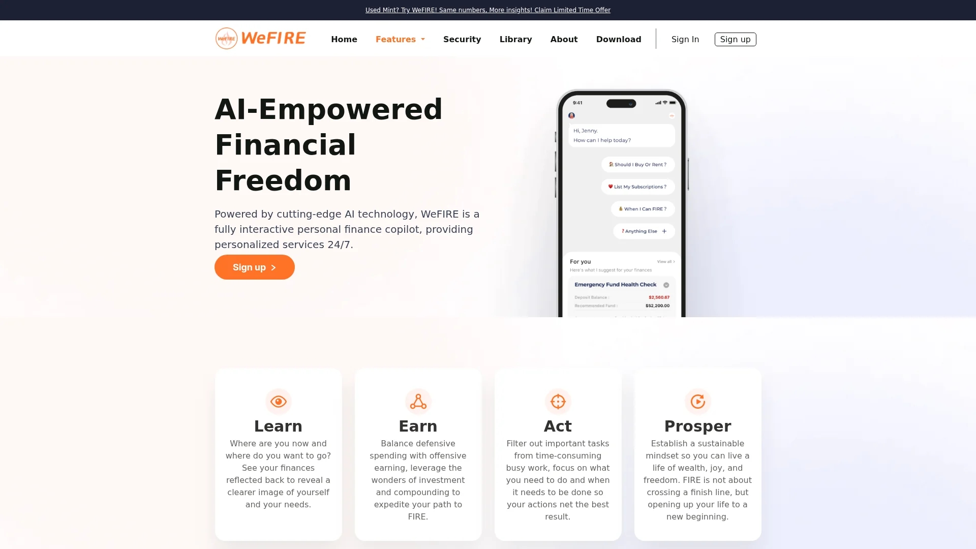 wefire homepage