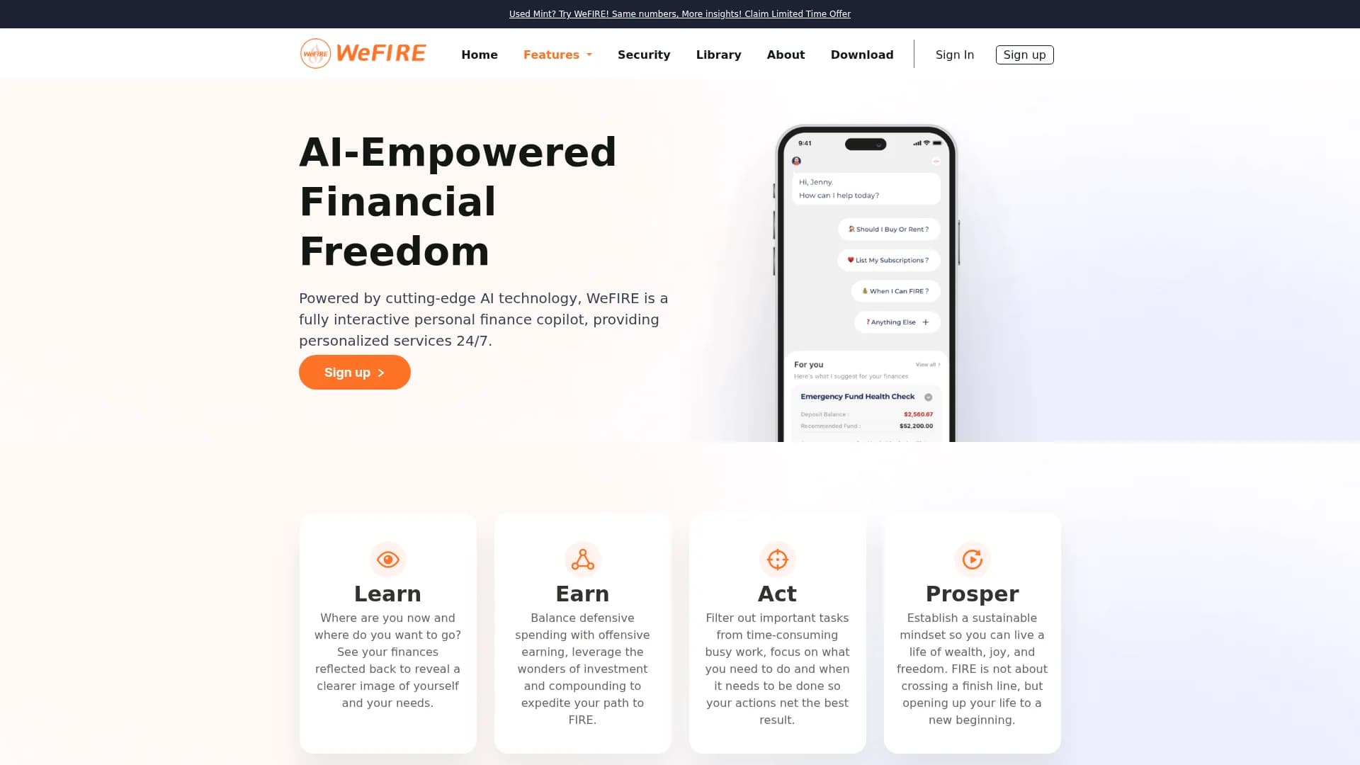 wefire homepage
