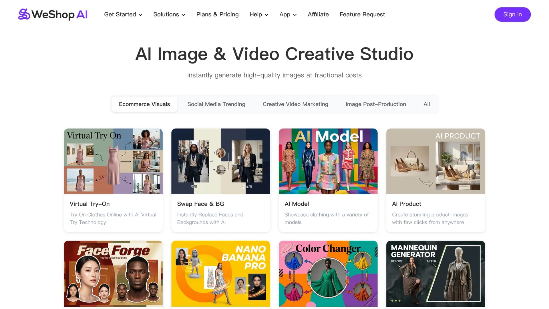 weshop homepage