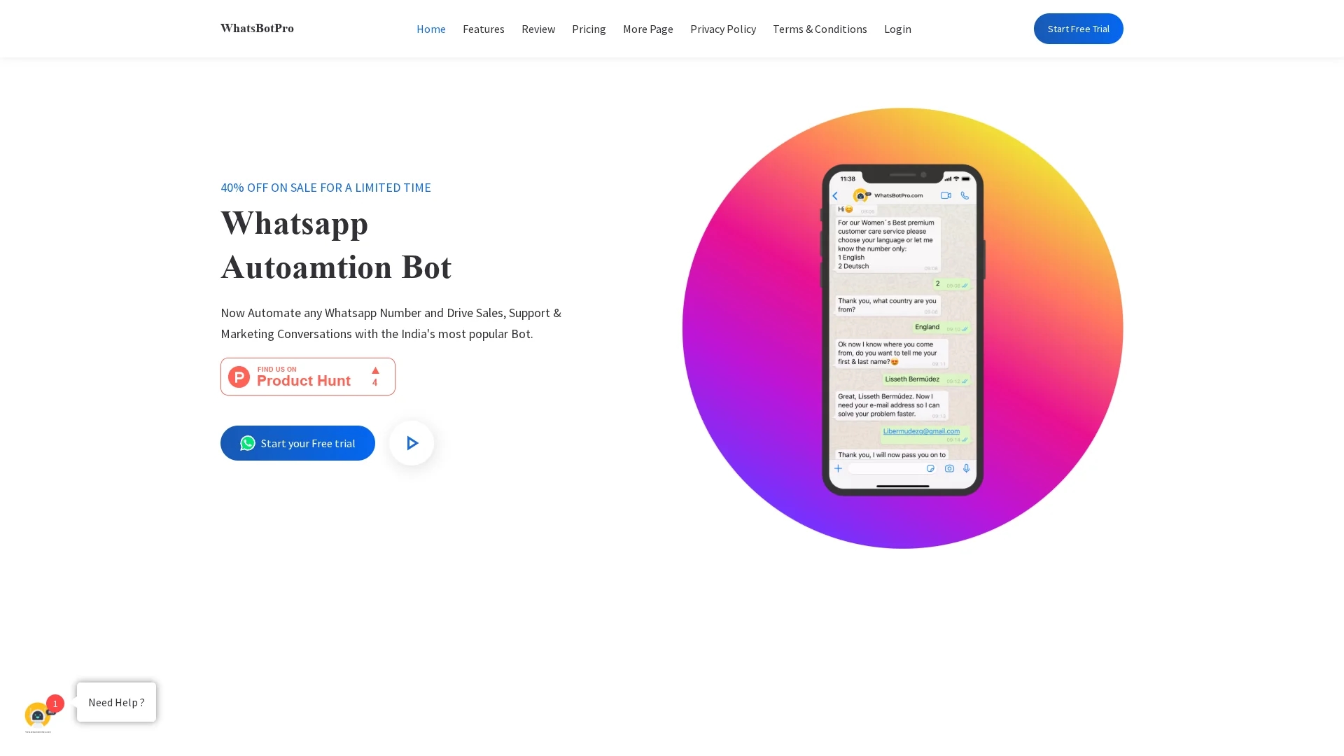 whatsbotpro homepage