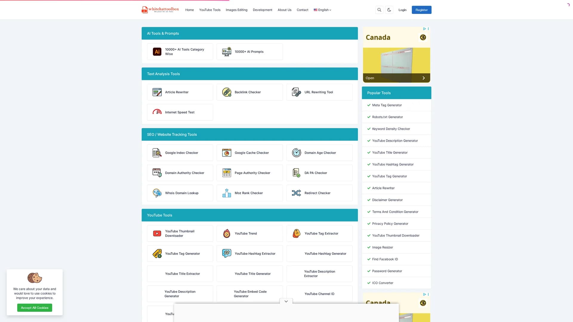 whitehattoolbox homepage