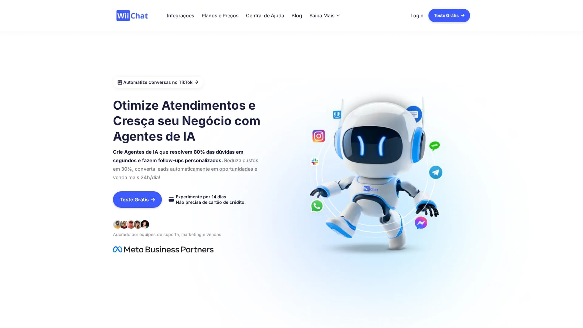 wiichat-ai-chatbot homepage