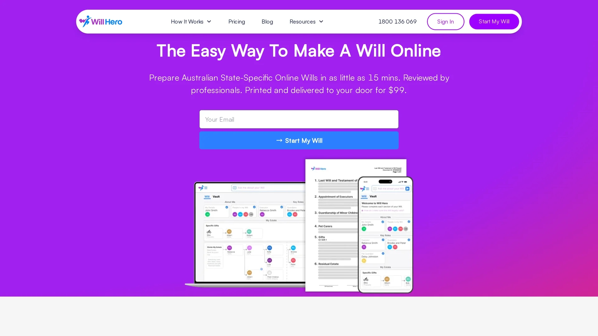 will-hero homepage