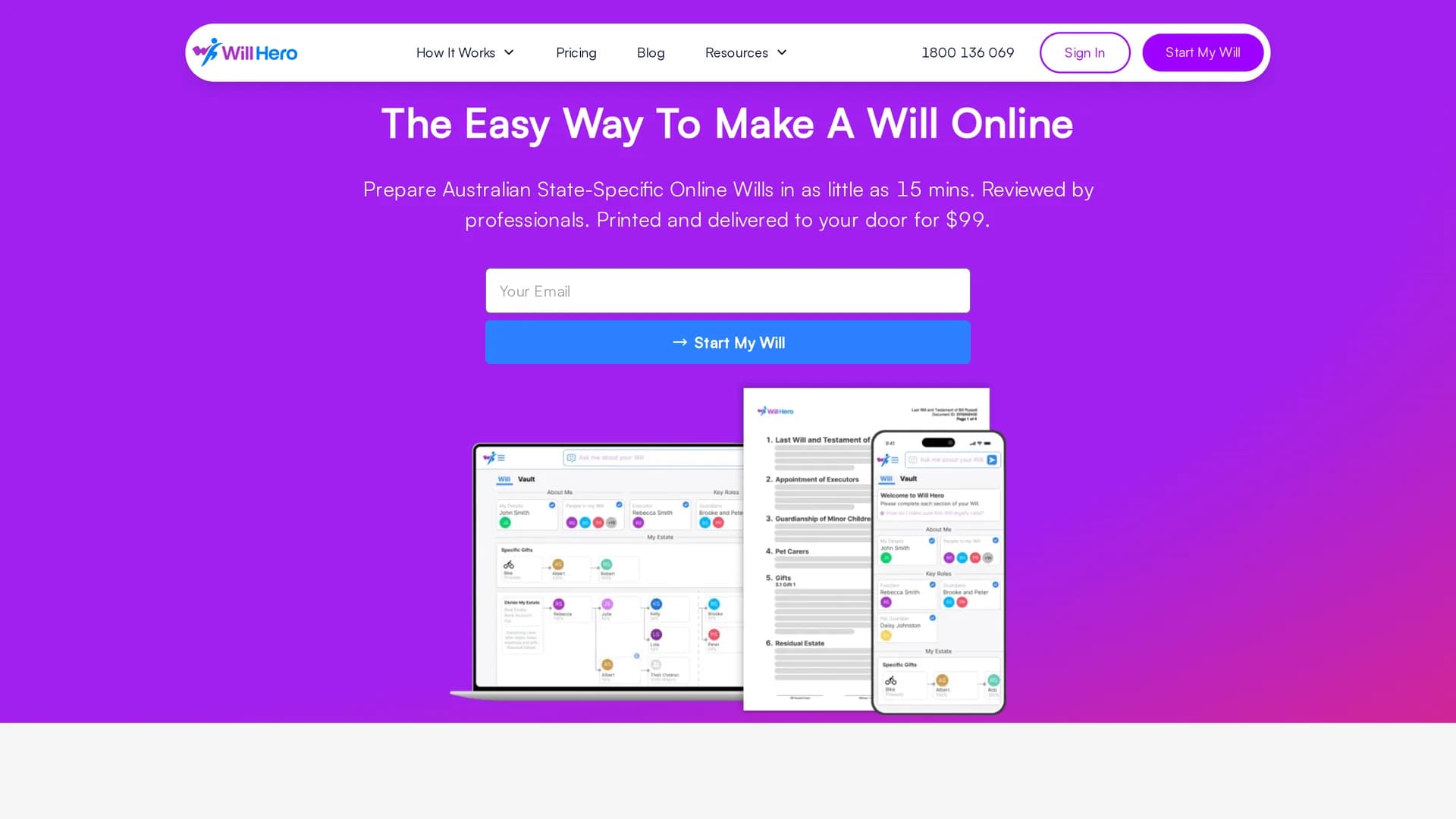 will-hero homepage