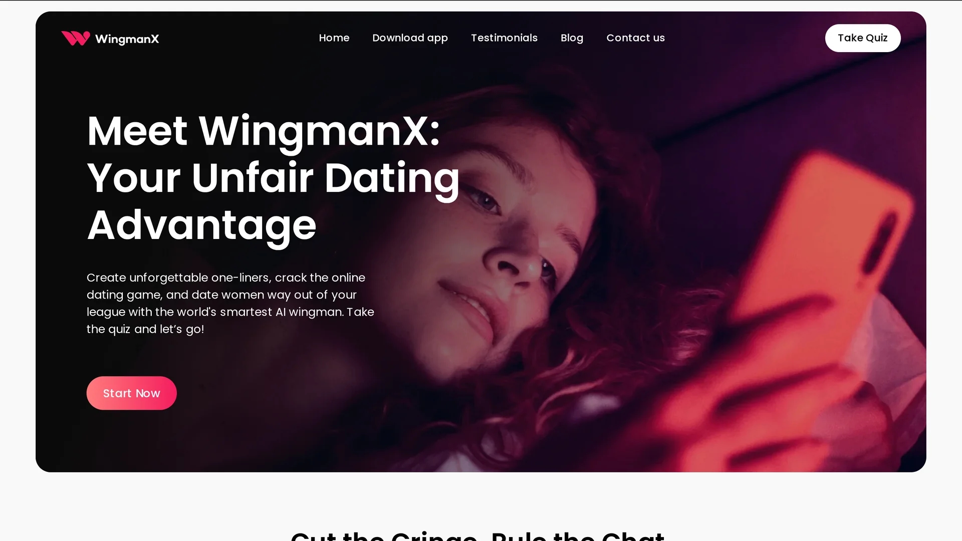 wingmanx-ai-dating-assistant homepage