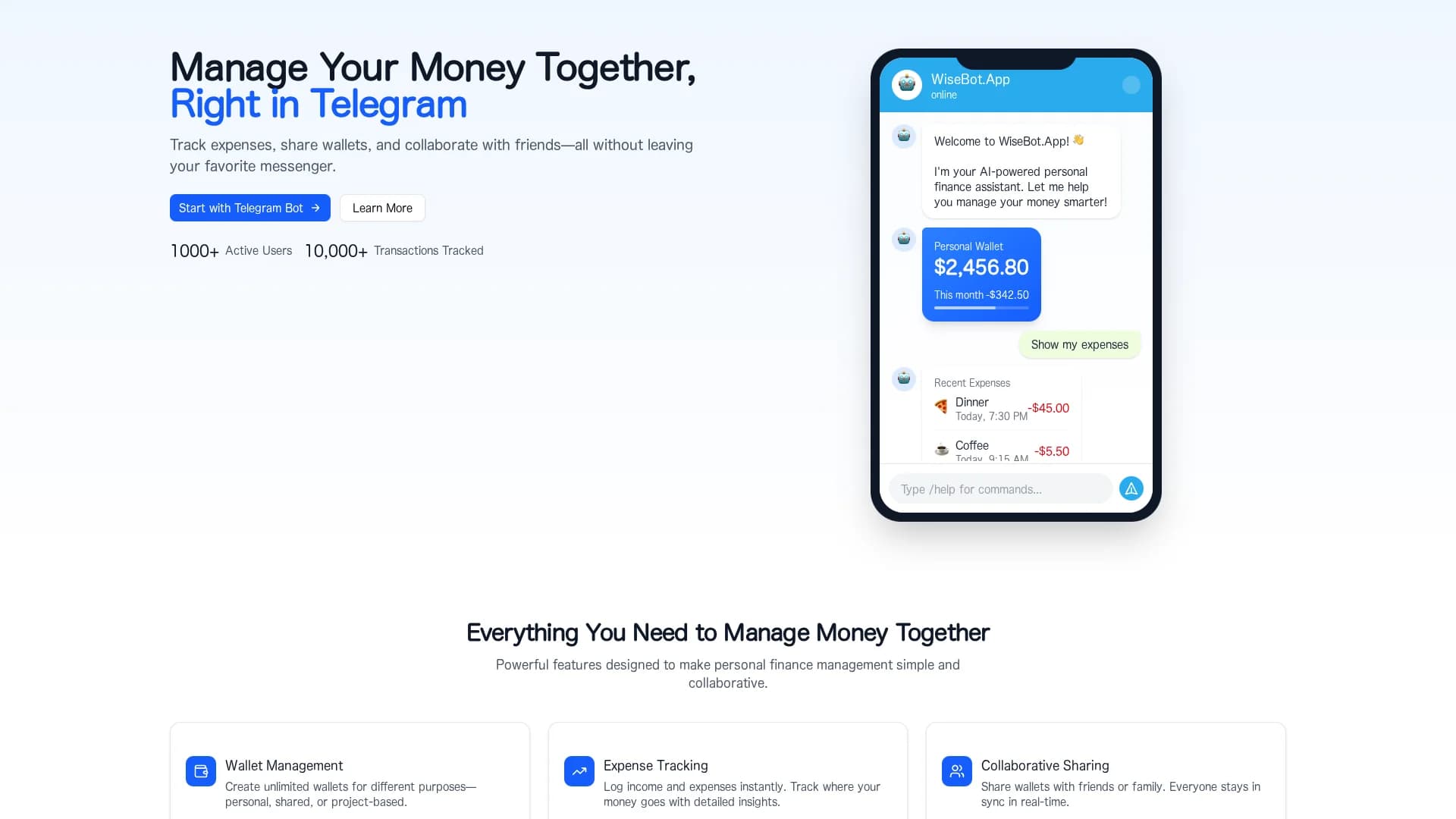 wisebot-ai homepage