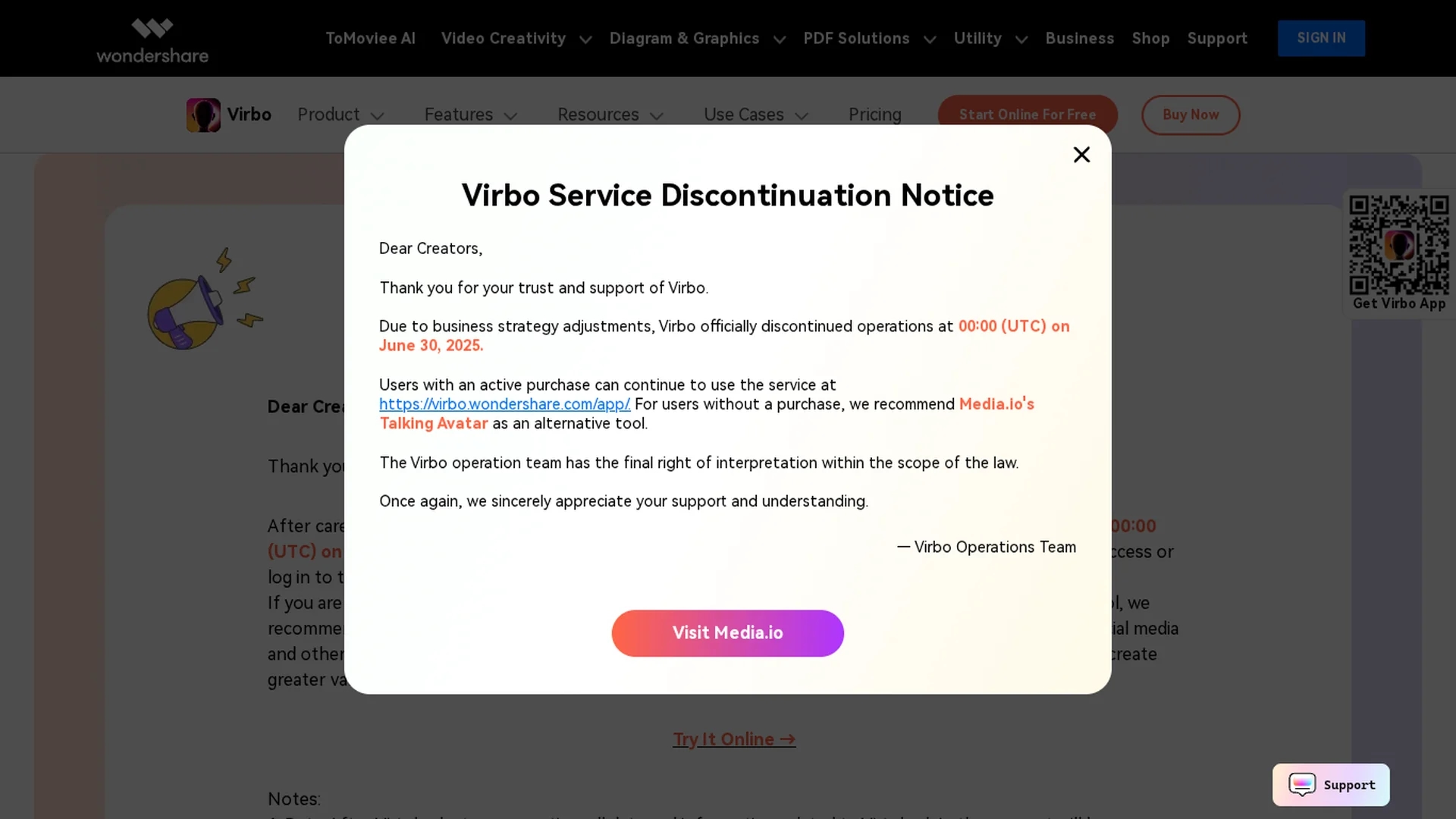 wondershare-virtulook homepage