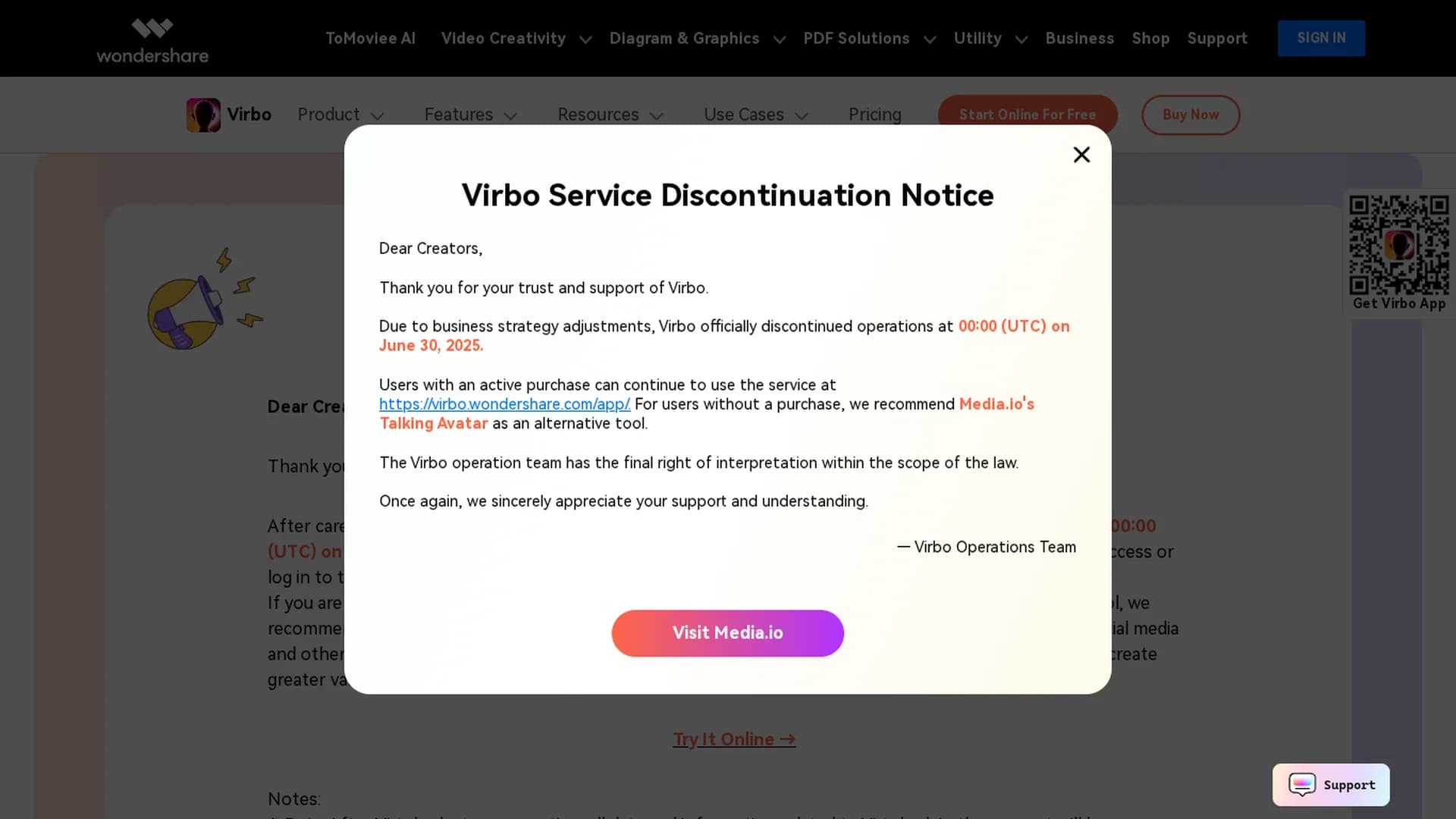 wondershare-virtulook homepage