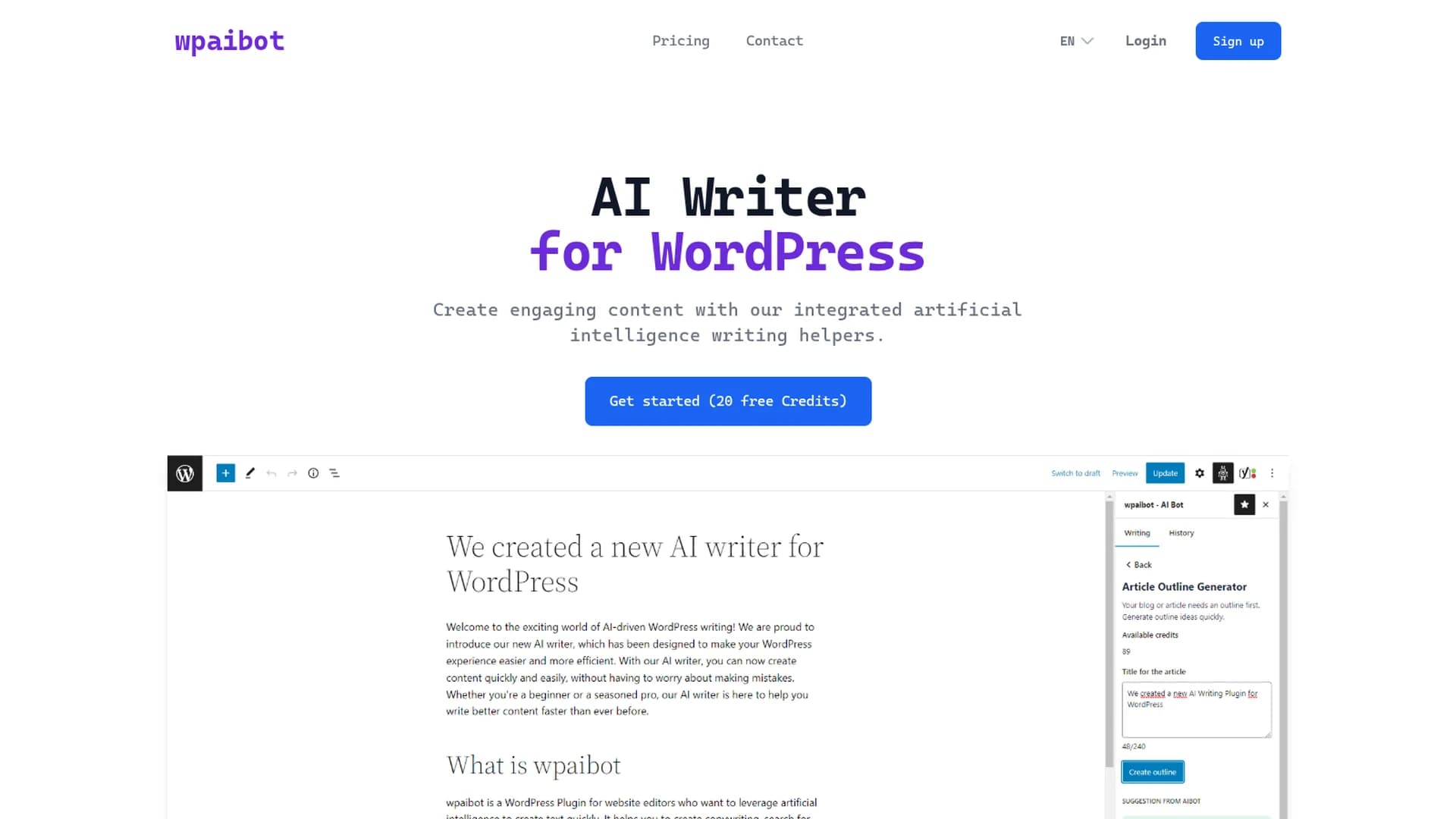wpaibot homepage