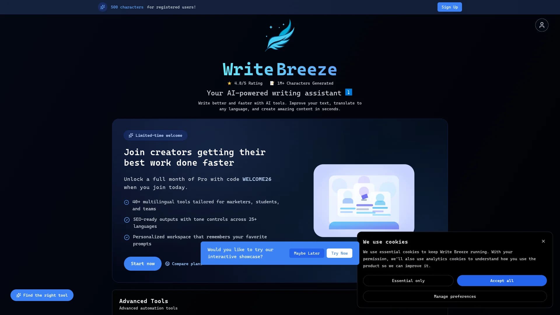 write-breeze homepage