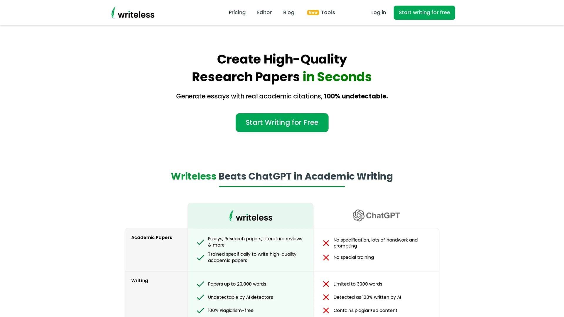 writeless homepage