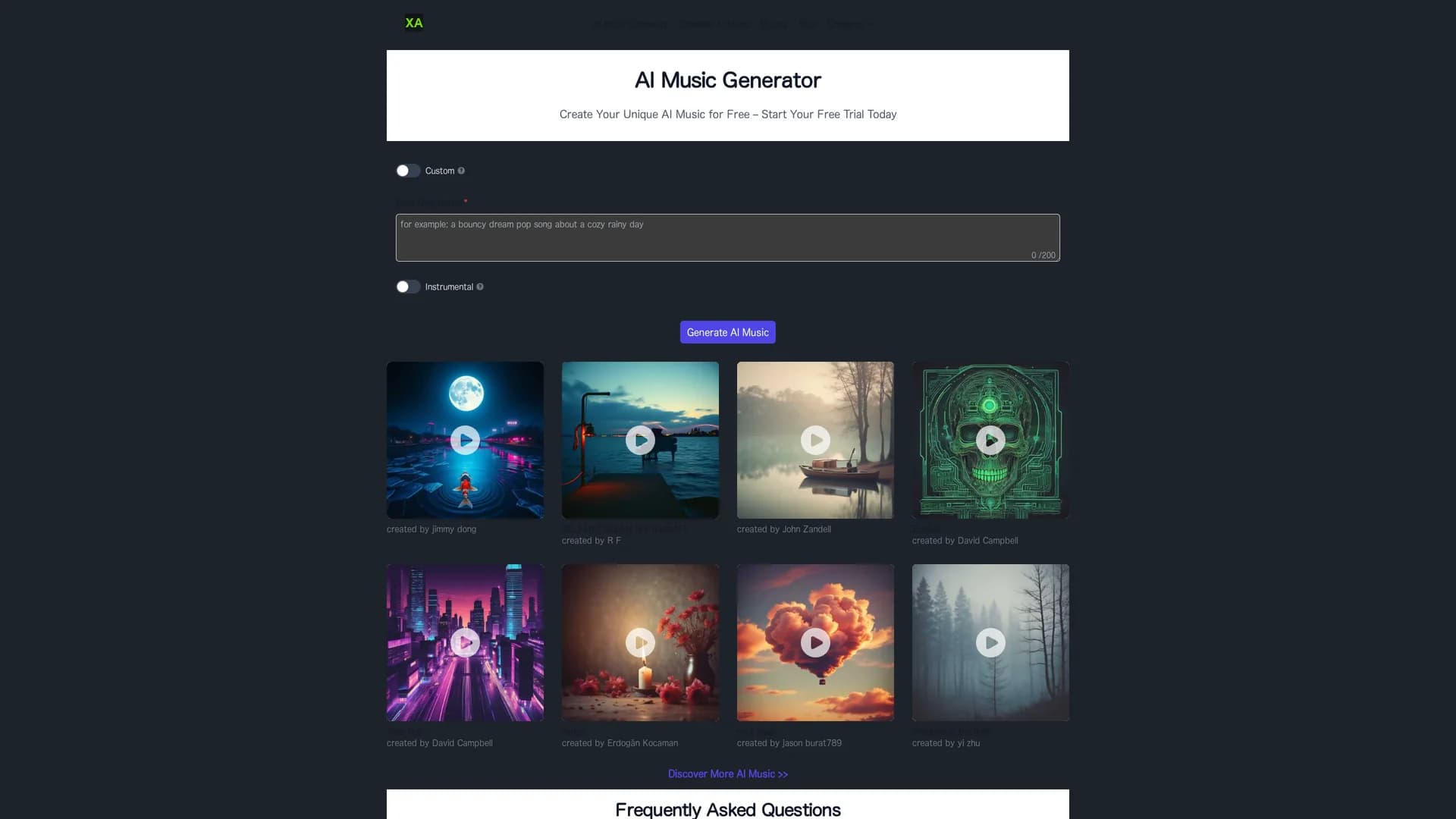 xa-ai-music homepage