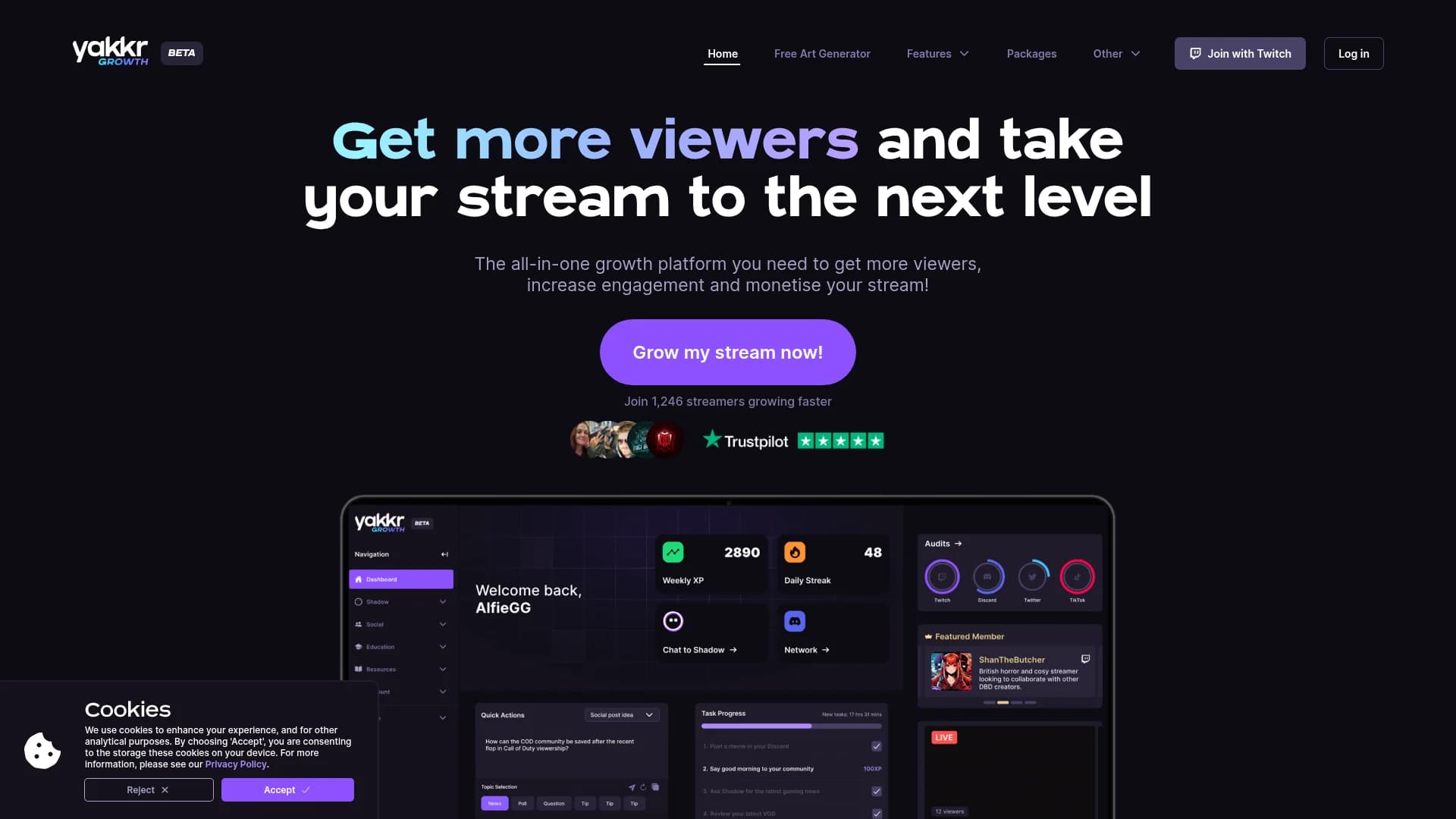yakkr-growth homepage