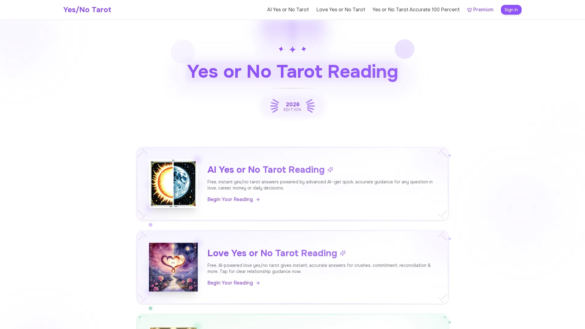 yes-no-tarot homepage
