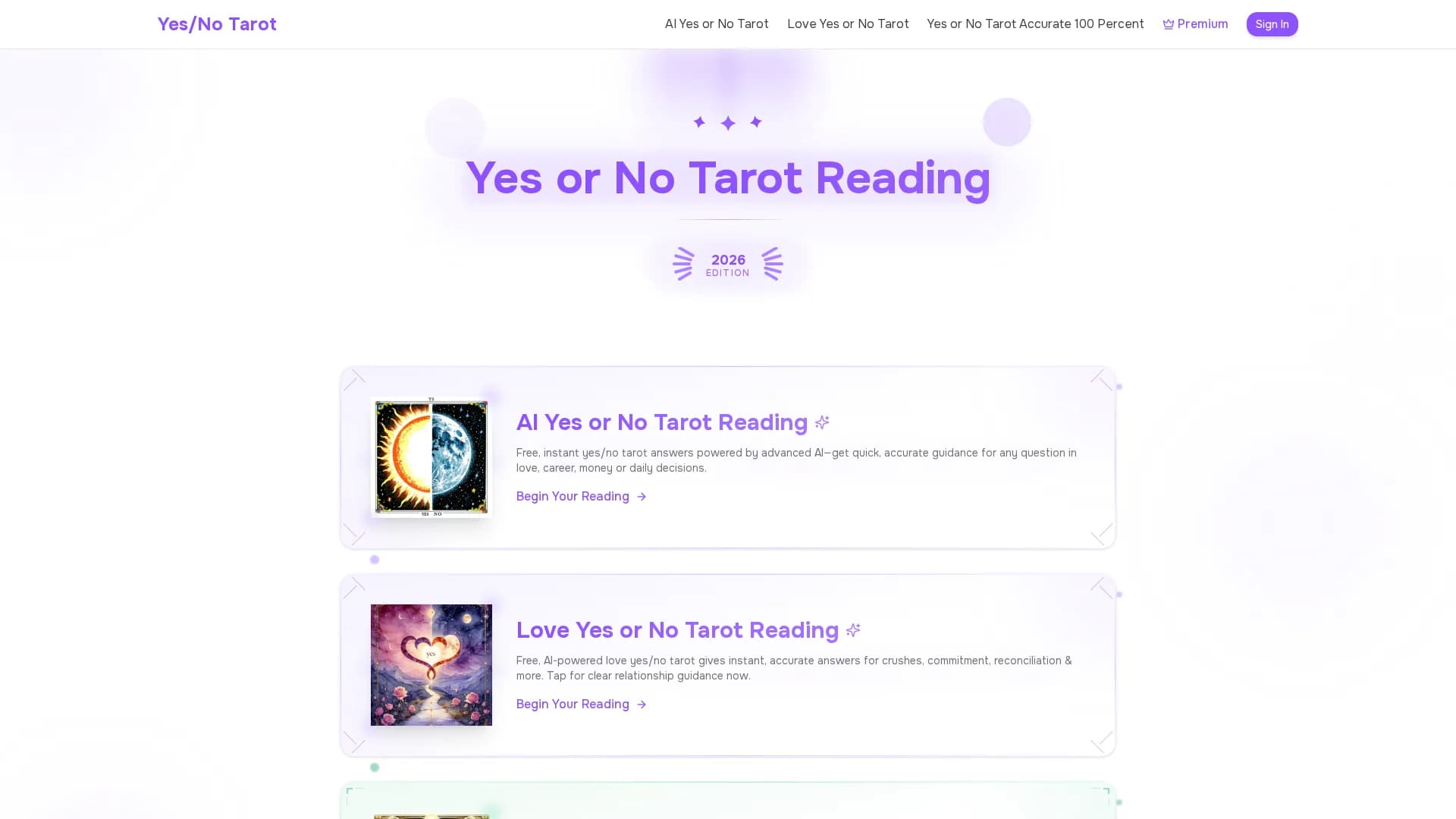 yes-no-tarot homepage
