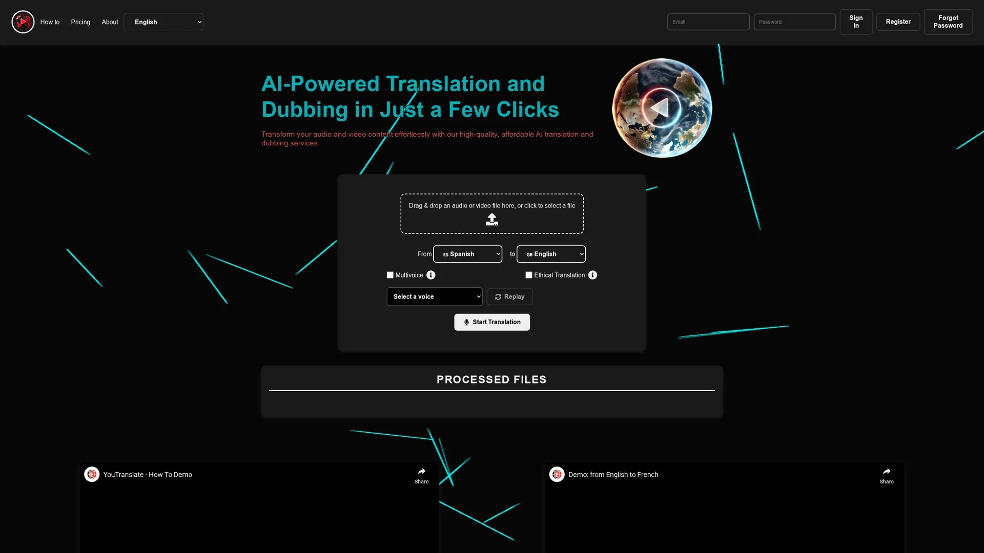youtranslate homepage
