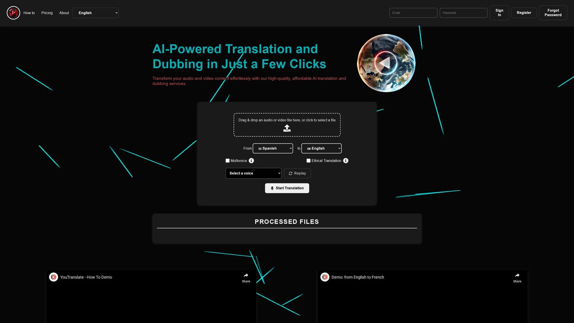 youtranslate homepage