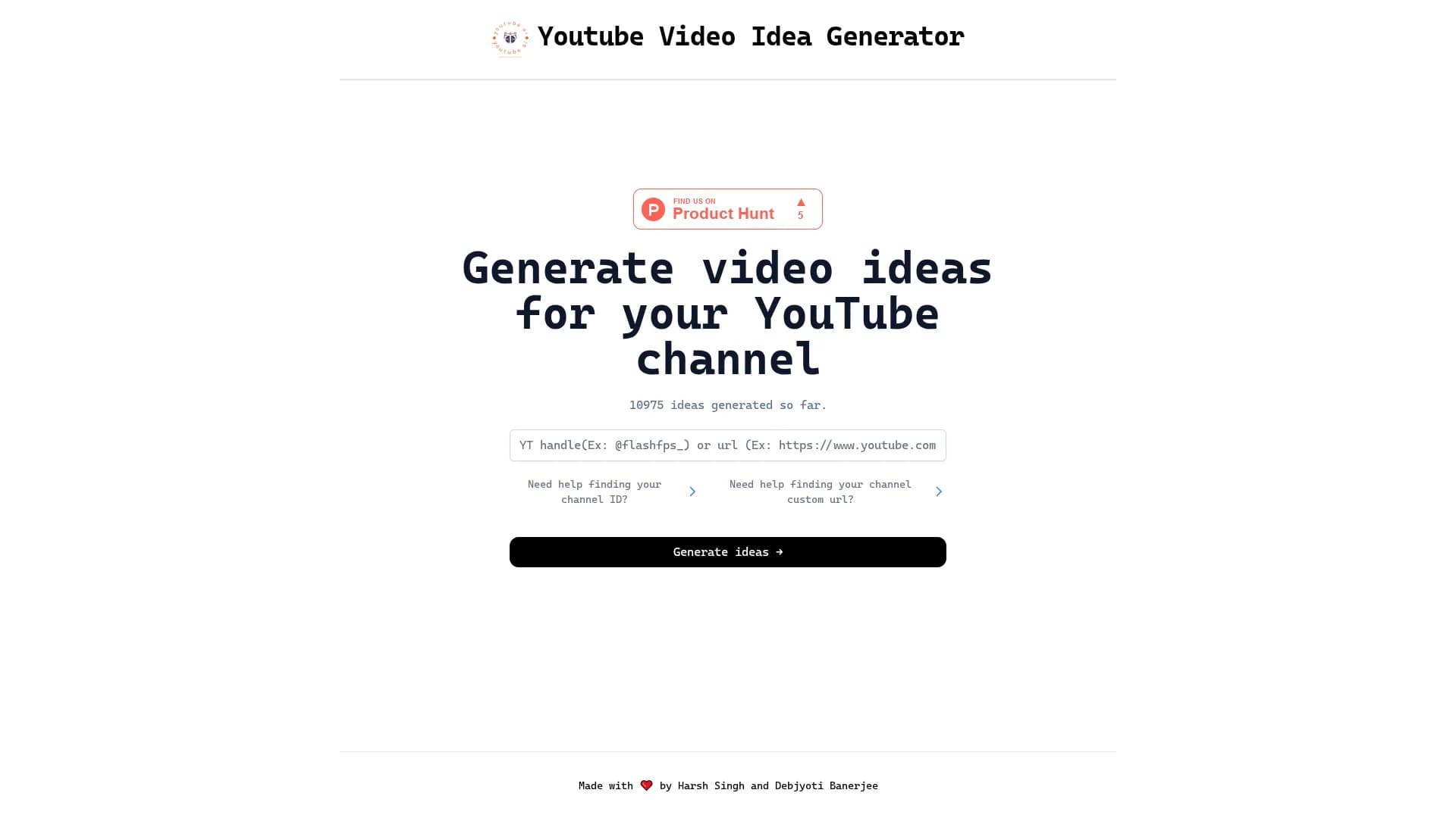 yt-ideas homepage