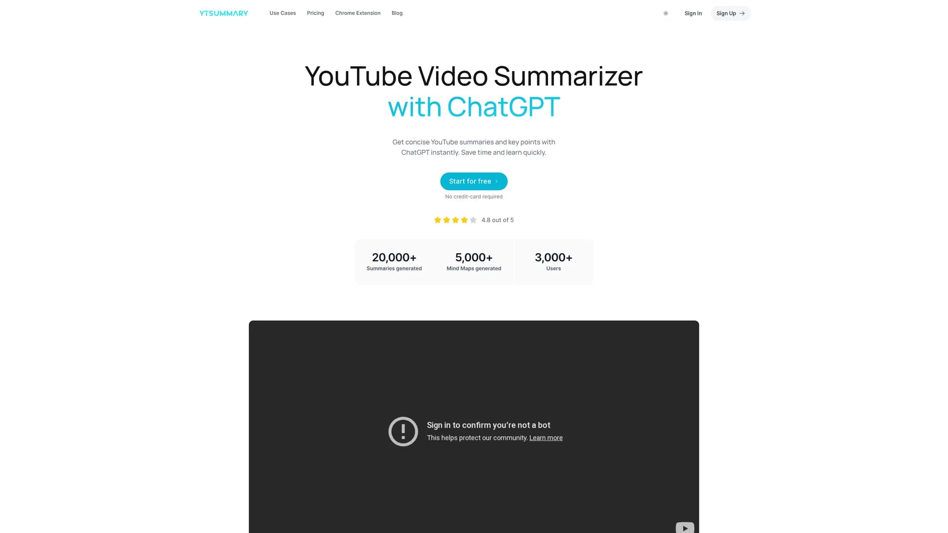 ytsummary homepage