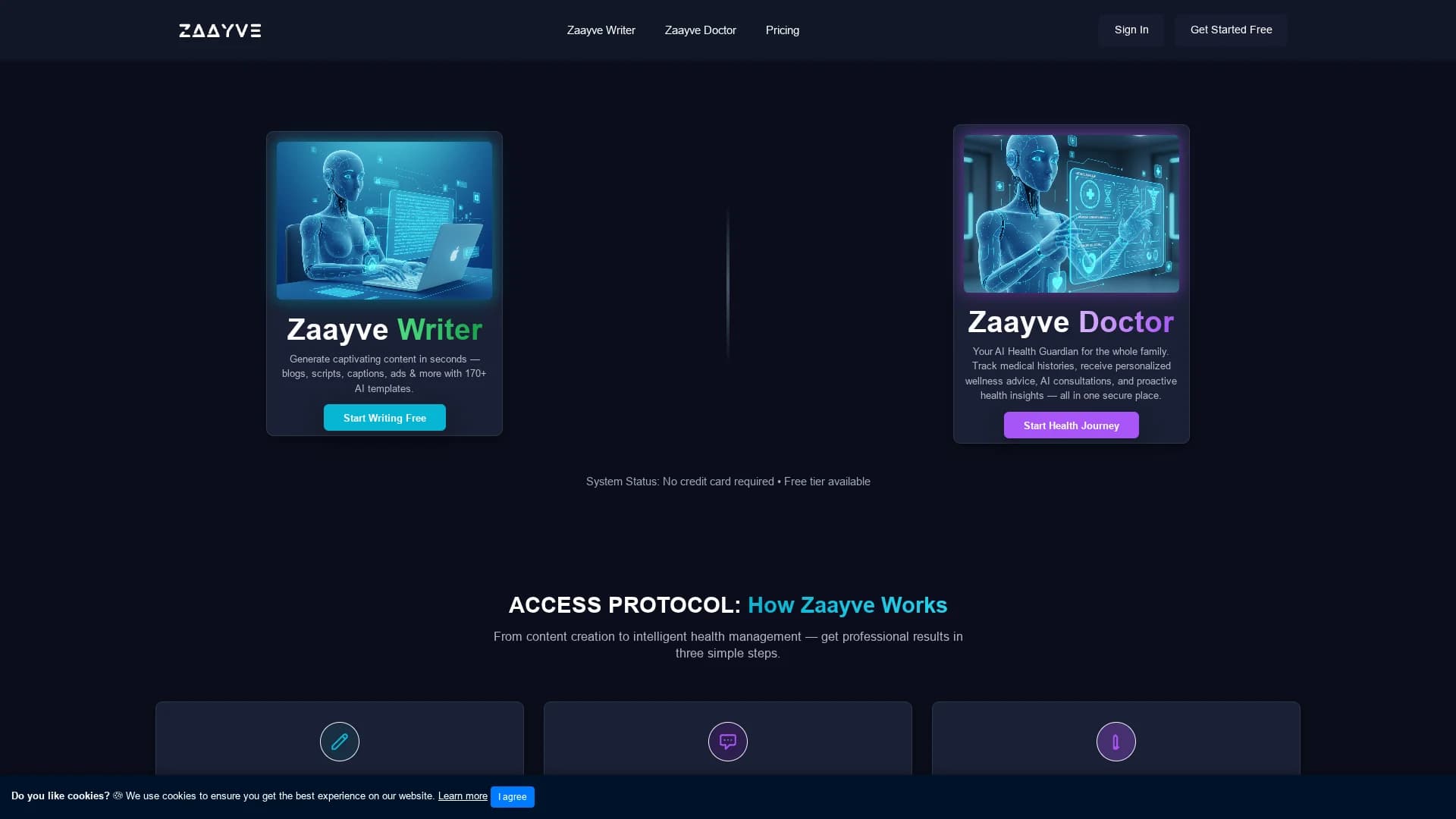 zaayve-ai homepage