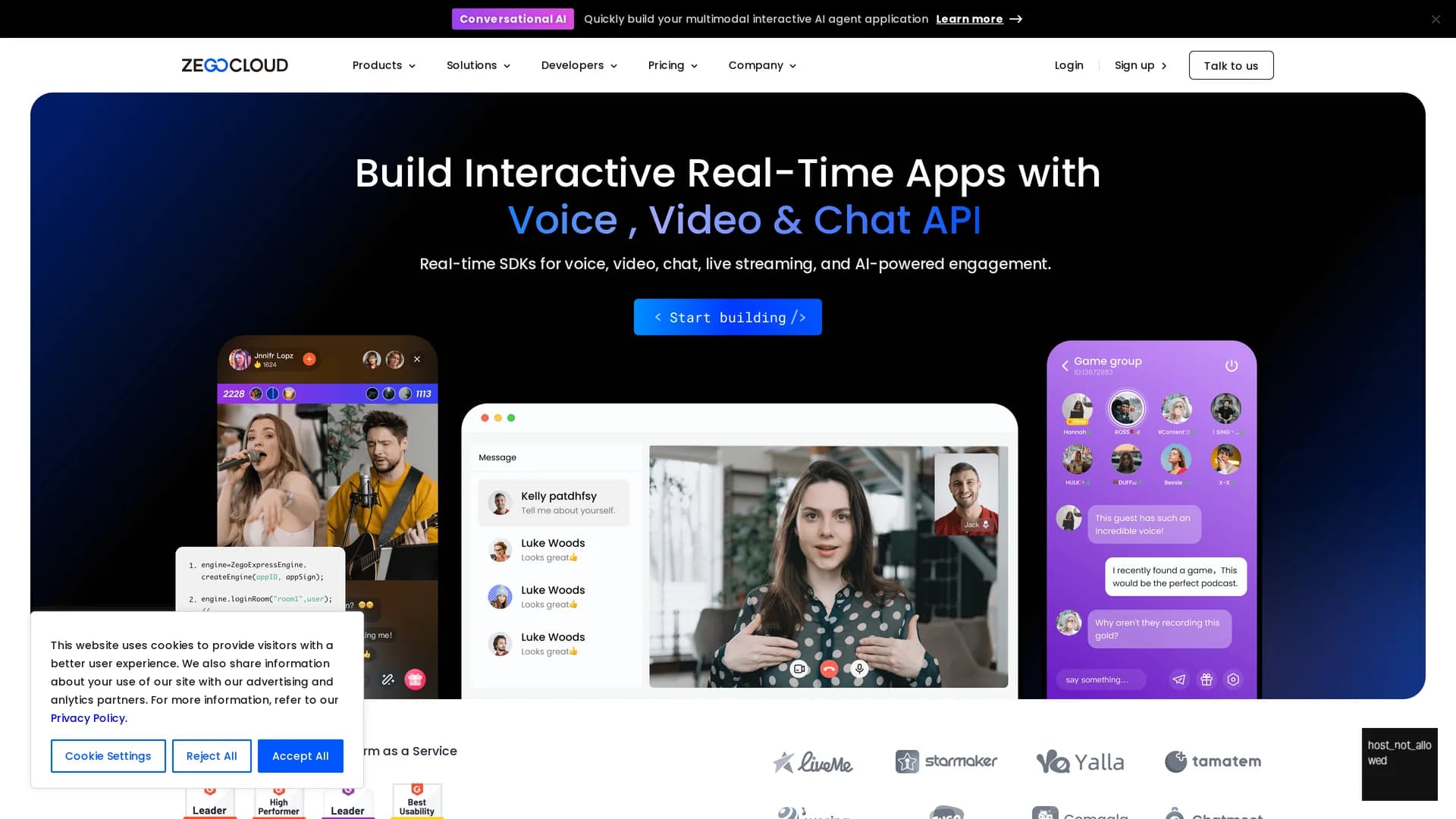 zegocloud-conversational-ai homepage