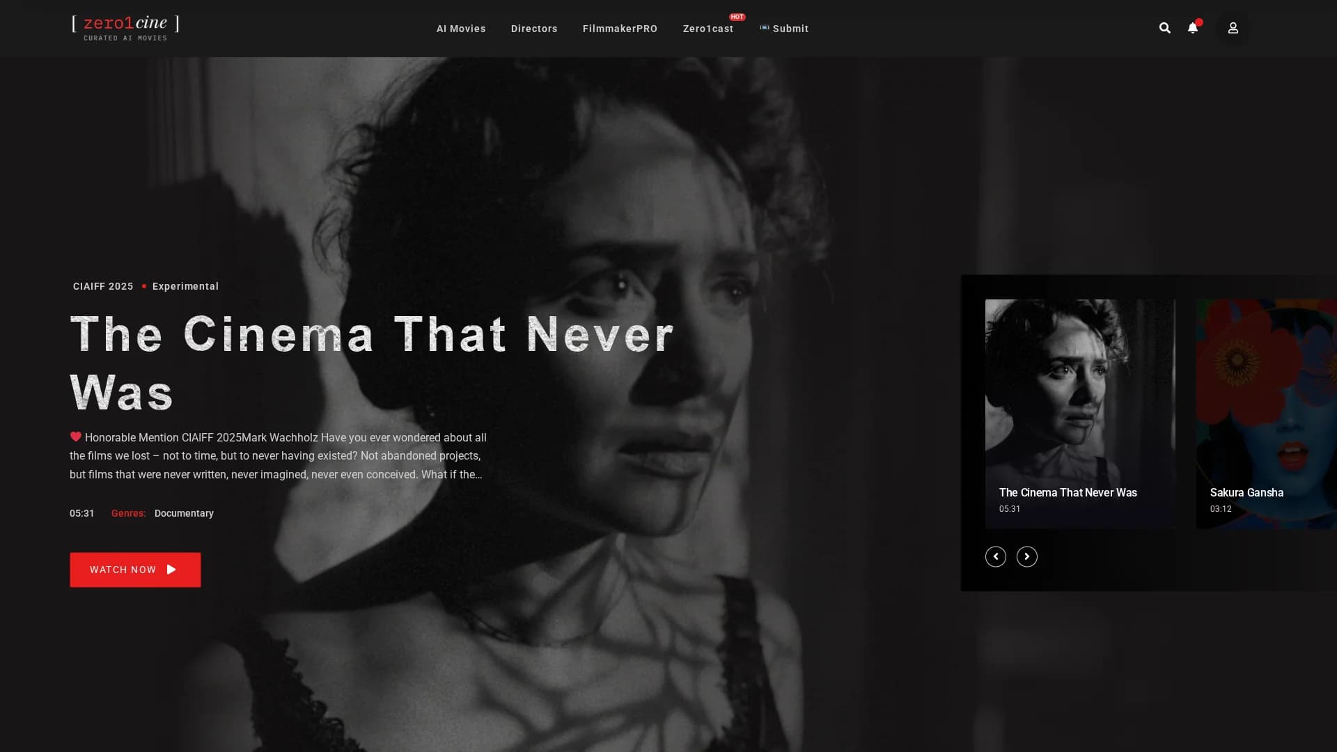 zero1cine homepage