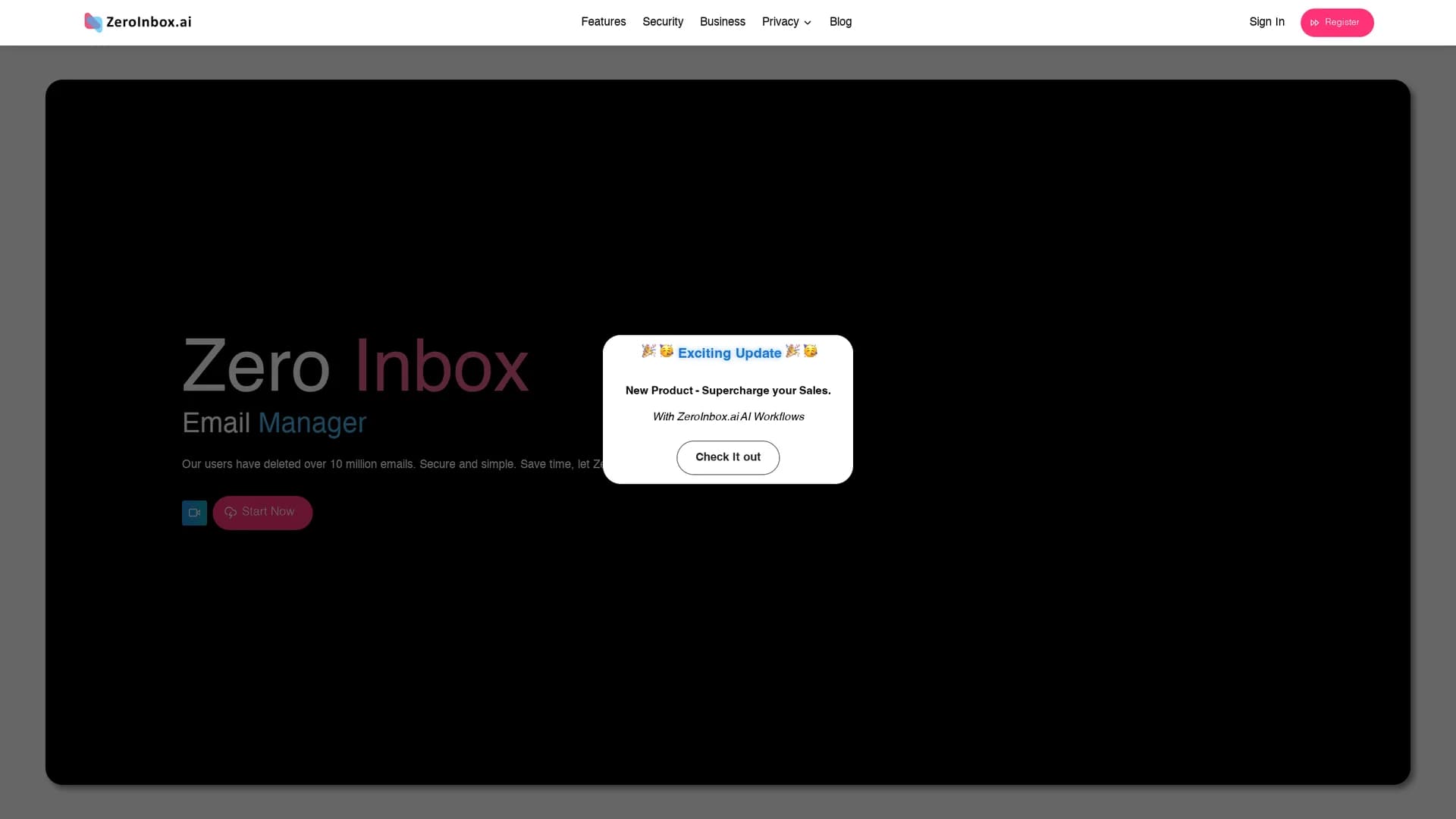 zeroinbox homepage