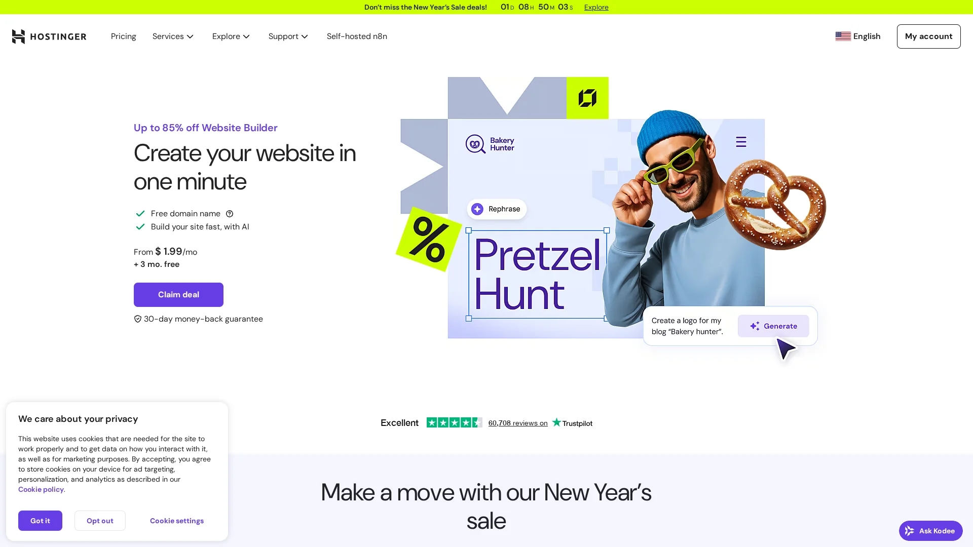 zyro homepage